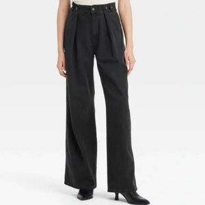 NWOT Universal Thread Black Straight Leg Adjustable Pants